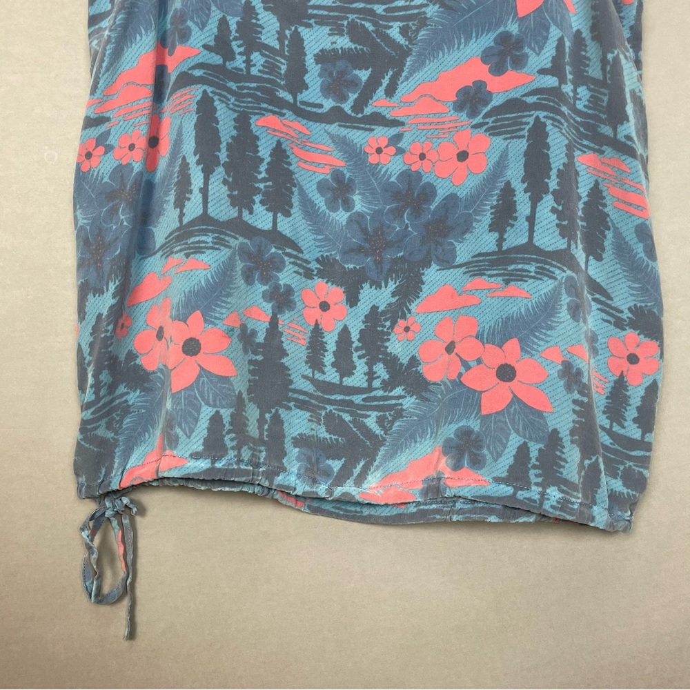 Bridge & Burn Silk Top Makelike Hawaii 503 Women Floral Blue Pink Sleeveless - Picture 5 of 16